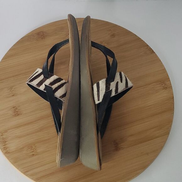 Skechers Luxe Foam Flip Flop Sandals Size 8 Black Animal Print - Picture 6 of 8